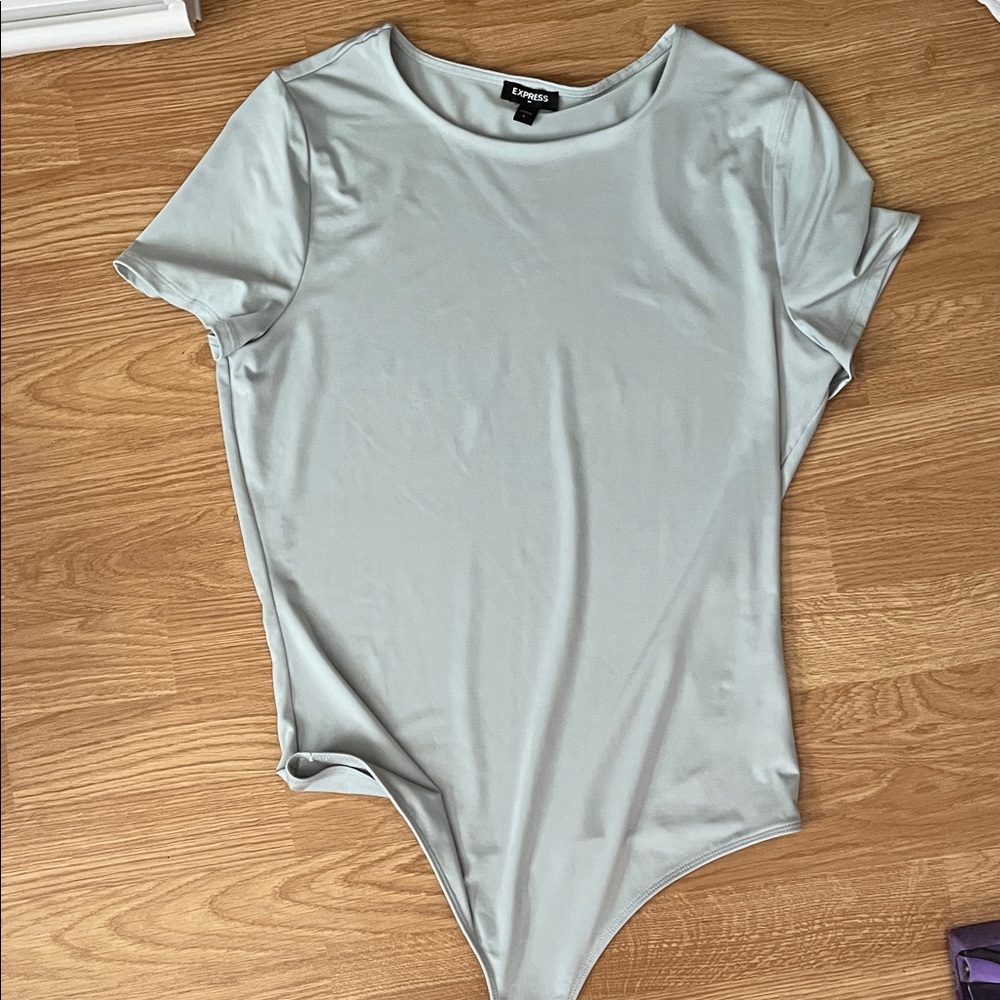 Express Soft Blue Short Sleeve Bodysuit